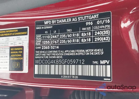 2016 Mercedes-Benz Glc 300 4Matic z USA, uszkodzony, nr VIN WDC0G4KB5GF059712